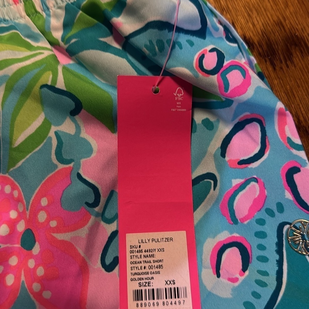 Lilly Pulitzer luxletic ocean Trail short turquoise oasis golden hour XXS NWT - Picture 5 of 8